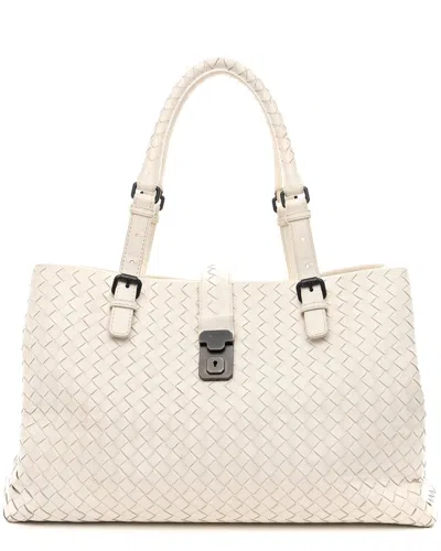 Bottega Veneta White Intrecciato Leather Medium Roma Tote (authentic Pre-  Loved)