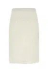 Bottega Veneta Lace Overlay Skirt Elastic Waistband In White