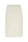 Bottega Veneta Lace Overlay Skirt Elastic Waistband In White
