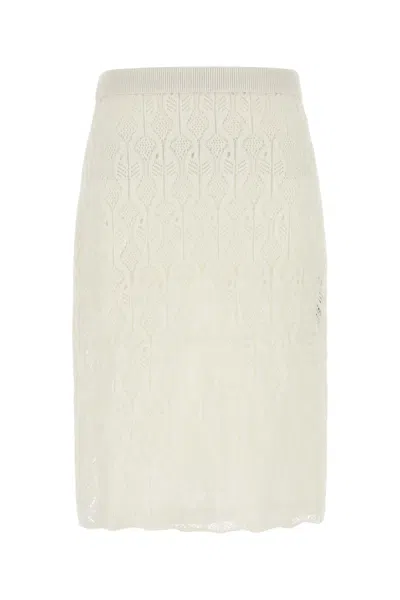 BOTTEGA VENETA BOTTEGA VENETA WHITE LACE SKIRT