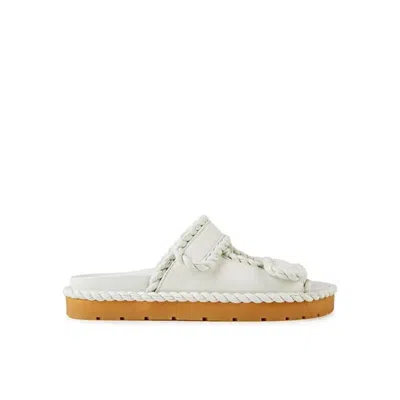 Bottega Veneta Jack Leather Braid Dual-grip Sandals In White