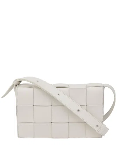 Bottega Veneta White Lambskin Cassette Shoulder Crossbody (authentic Pre-  Loved)