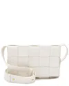 Bottega Veneta White Lambskin Cassette Small Crossbody (authentic Pre-loved)