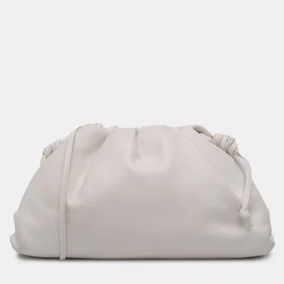 Pre-owned Bottega Veneta White Lambskin The Mini Pouch Crossbody