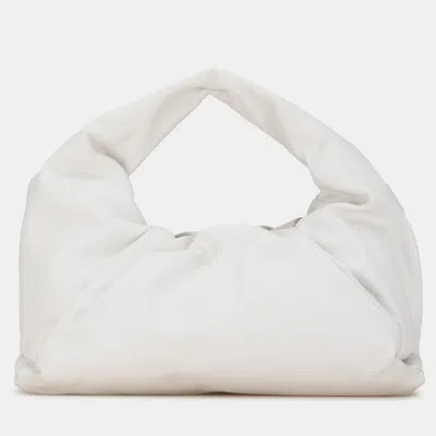 Pre-owned Bottega Veneta White Lambskin The Shoulder Pouch