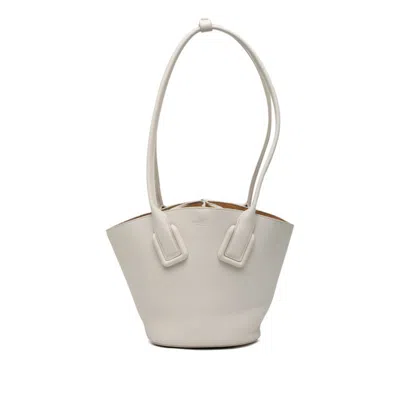 Pre-owned Bottega Veneta White Leather Basket Shoulder Bag Tote Bag ()