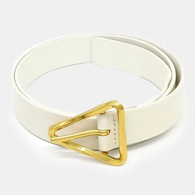 Pre-owned Bottega Veneta White Leather Belt