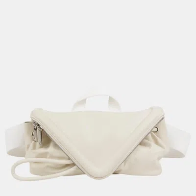 Pre-owned Bottega Veneta White Leather Big Belt Bag
