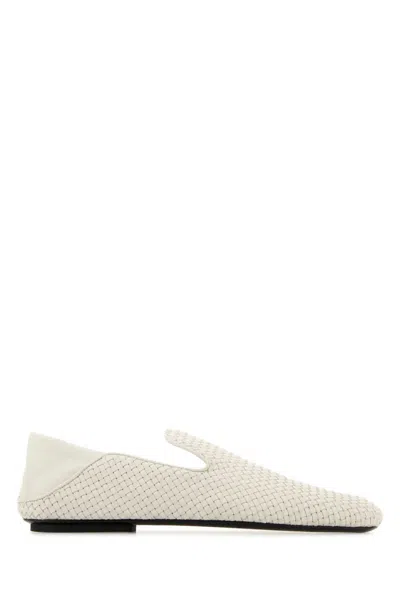 Bottega Veneta White Leather Loafers