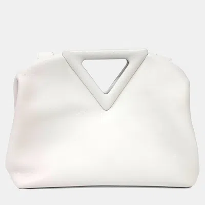 Pre-owned Bottega Veneta White Leather Point Bag