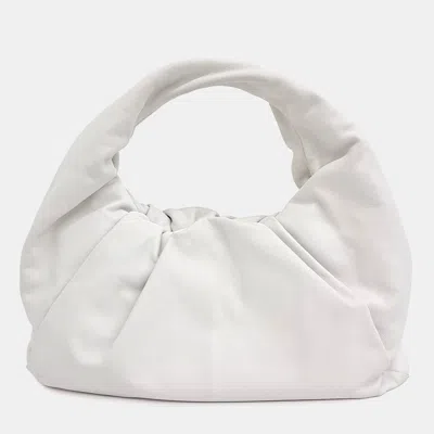 Pre-owned Bottega Veneta White Leather Shoulder Pouch