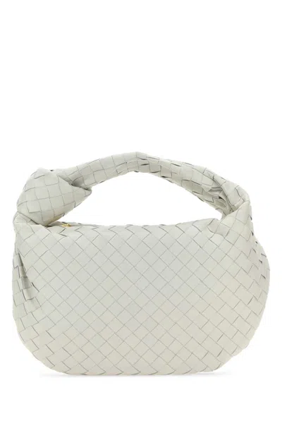 Bottega Veneta Jodie Teen Knotted Intrecciato Leather Tote In White