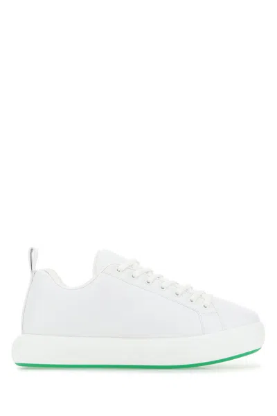 BOTTEGA VENETA WHITE LEATHER TENNIS SNEAKERS