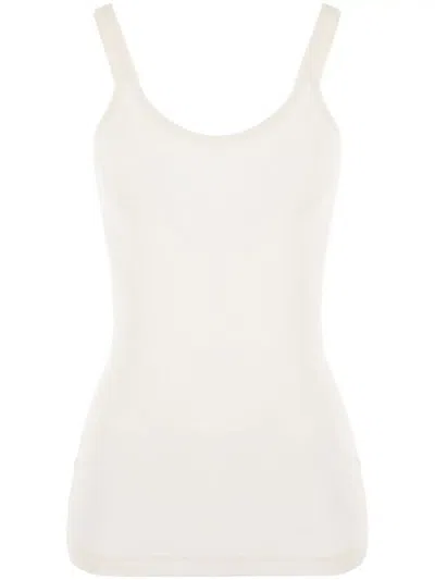 BOTTEGA VENETA WHITE LIGHT COTTON TANK TOP