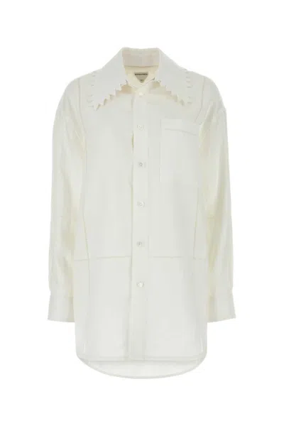 BOTTEGA VENETA WHITE LOOSE FIT BUTTONED SHIRT