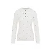Bottega Veneta Polka Dot Crew Neck Top With Red Embellishment