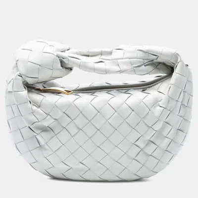 Pre-owned Bottega Veneta White Mini Nappa Intrecciato Jodie