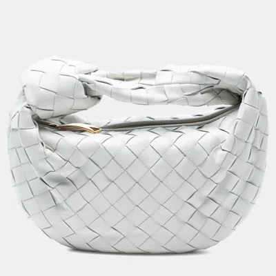Pre-owned Bottega Veneta White Mini Nappa Intrecciato Jodie