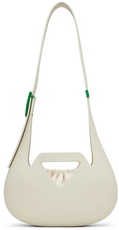 Bottega Veneta White Moulded Shoulder Bag In 9070 White/parakeet