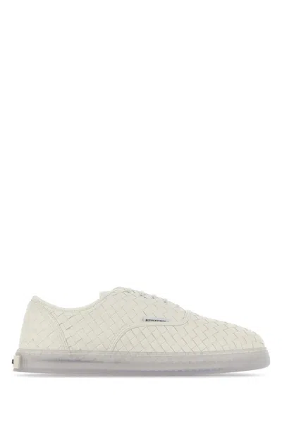 Bottega Veneta White Nappa Leather Serena Sneakers In Neutral