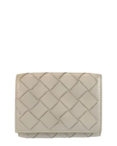 Pre-owned Bottega Veneta White Others Compact Wallet (authentic Pre-loved)
