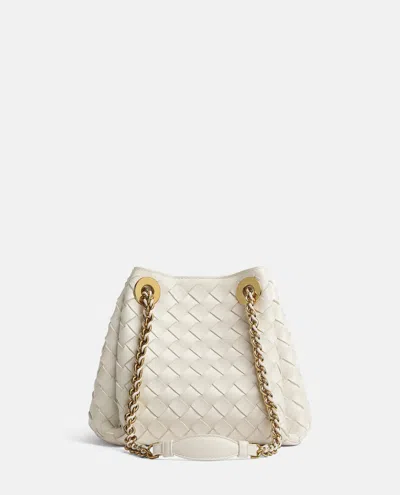 Bottega Veneta Intrecciato Parachute Shoulder Bag In White