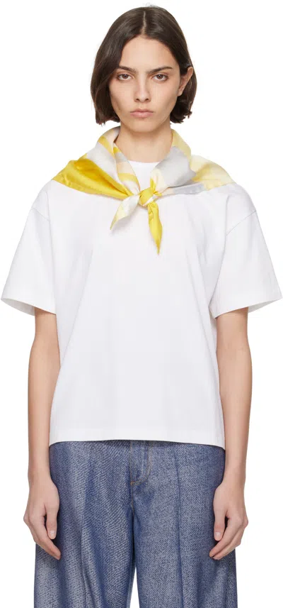 BOTTEGA VENETA WHITE PIMA COTTON SCARF T-SHIRT