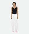 Bottega Veneta White Pleated Denim Trousers In White
