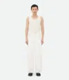 Bottega Veneta White Pleated Denim Trousers In White