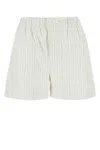Bottega Veneta Pinstripe Poplin Shorts In White