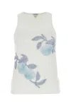Bottega Veneta Ribbed Cotton Tank Top With Beaded Embroidery In White