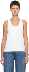 Bottega Veneta Dry Stretch Cotton Ribbed Tank Top In 9071 Chalk