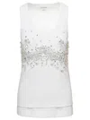Bottega Veneta Crystal-embellished Jersey Tank Top In White