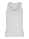Bottega Veneta Sleeveless Fitted Ribbed Top With Scoop Neckline In White