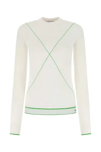 BOTTEGA VENETA WHITE ROUND NECK SWEATER