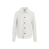 Bottega Veneta Pointed-collar Shearling Jacket In White