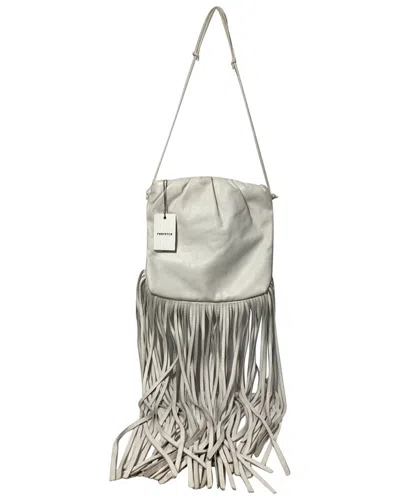 Bottega Veneta White Sheep Leather Fringe Pouch Shoulder Bag (authentic Pre-  Loved)