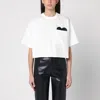 Bottega Veneta White Short-sleeved Crop T-shirt With Heart In Yellow