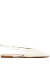 Bottega Veneta Sofia Leather Slingback Point-toe Flats In White