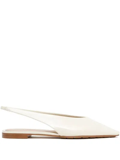 BOTTEGA VENETA WHITE SLINGABCK SANDALS