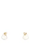 Bottega Veneta Ceramic And Silver Small Finn Earrings In White