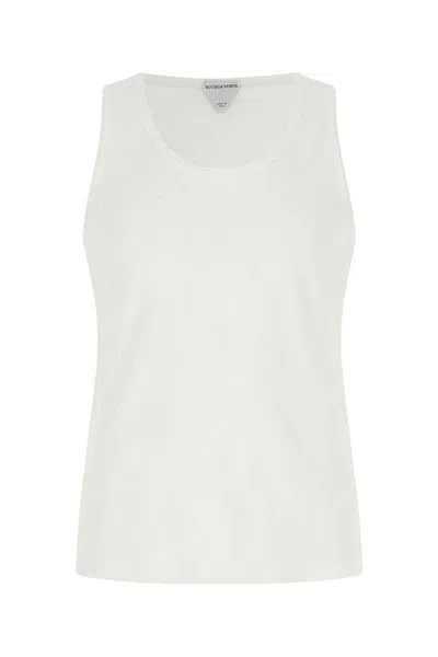Bottega Veneta White Stretch Cotton Tank Top