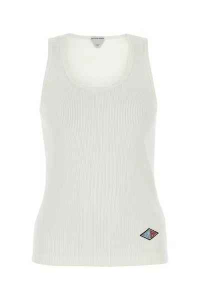 Bottega Veneta White Stretch Cotton Tank Top