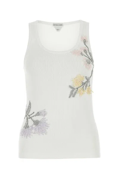 Bottega Veneta White Stretch Cotton Tank Top