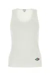 Bottega Veneta Stretch Rib Cotton Tank Top In Chalk