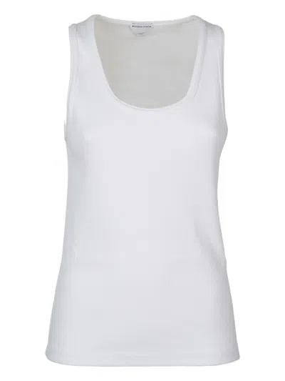BOTTEGA VENETA WHITE STRETCH RIB COTTON TANK TOP