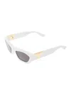 Bottega Veneta White Sunglasses In Recycled Acetate In Multicolor