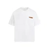 Bottega Veneta Pima Cotton T-shirt With Suede Patch In White