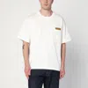 Bottega Veneta Pima Cotton T-shirt With Suede Patch In White