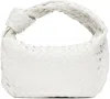 Bottega Veneta Jodie Teen Knotted Intrecciato Leather Tote In 9009 White/gold
